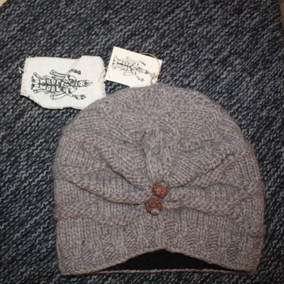 🔥 Nirvanna Rudraksh Bead Merino Cocoa Slouch Hat - Picture 2 of 3